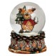 Boule à neige Noël renne sapin résine 6 cm