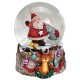 Boule à neige Père Noël renne résine 9 cm
