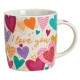 Tasse coeurs I love you porcelaine 34 cl