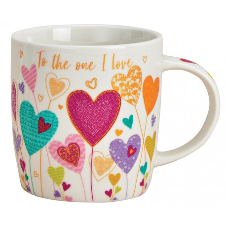 Tasse coeurs To the one I love porcelaine 34 cl