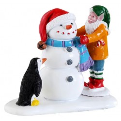 Bonhomme de neige pingouin lutin Lemax