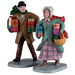 Grands-parents Shopping Noël Lemax Lot de 2