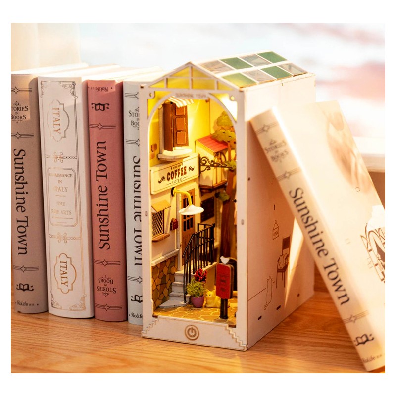 Maquette en bois lumineuse Serre-livres Ruelle - La Magie des