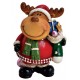 Figurine Noël Renne chaussette résine 6,5 cm