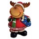 Figurine Noël Renne cadeau résine 6,5 cm