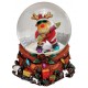 Boule à neige Noël renne chanteur résine 9 cm