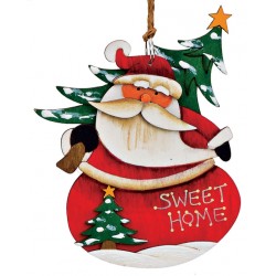 Suspension sapin en bois Père Noël Sweet Home