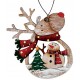 Suspension sapin en bois Noël Renne