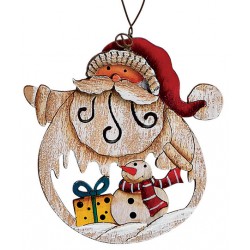 Suspension sapin en bois Père Noël