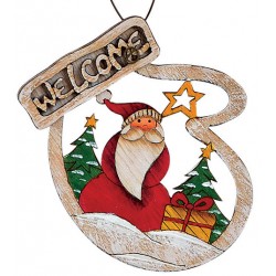 Suspension sapin en bois Gant Père Noël