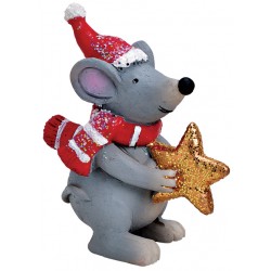 Figurine souris Noël étoile résine 6 cm