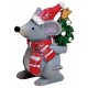 Figurine souris Noël sapin résine 5 cm