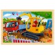 Puzzle cadre enfant en bois Chantier 24 pièces