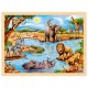 Puzzle cadre enfant en bois Savane 96 pièces