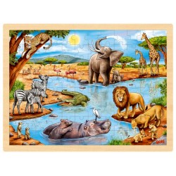 Puzzle cadre enfant en bois Savane 96 pièces