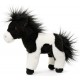 Peluche Poney noir blanc 25 cm