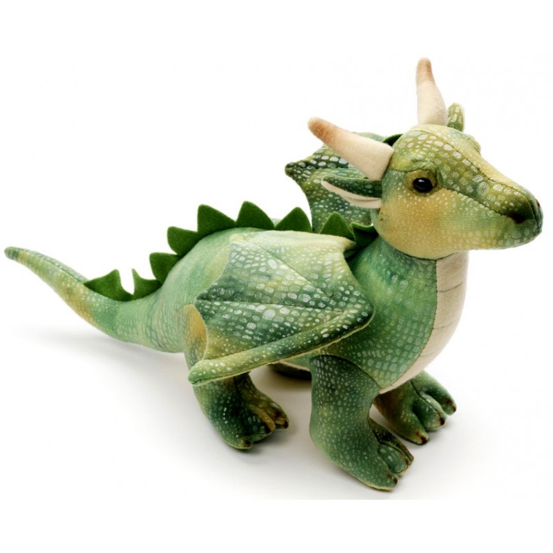 Peluche Dragon vert 35 cm - La Magie des Automates