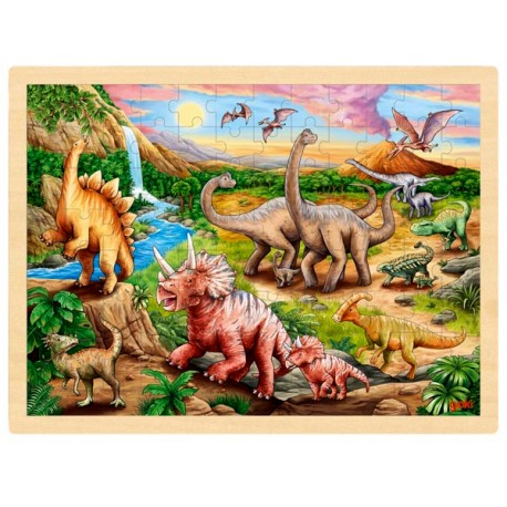 Puzzle cadre enfant en bois Dinosaures 96 pièces
