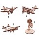 Maquettes en bois Avions et astronaute Lot de 4