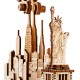 Maquette en bois animée Aigle survolant New York