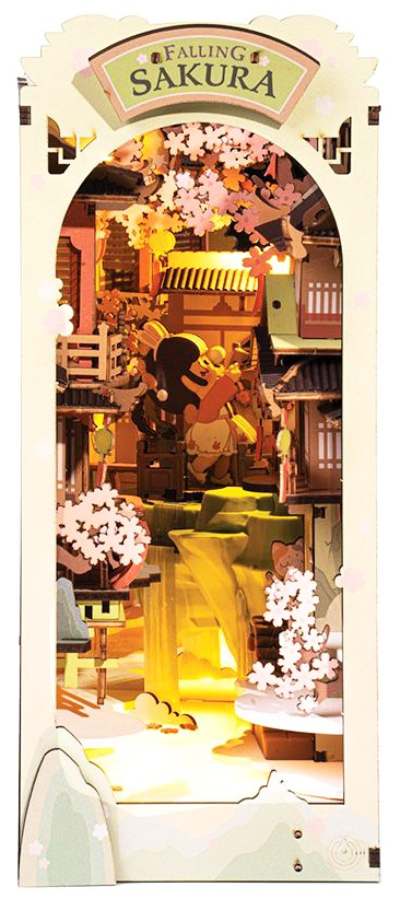 Maquette en bois lumineuse Serre-livres Japon cascade - La Magie