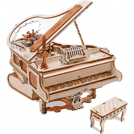 Maquette en bois Piano à queue animé musical