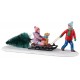 Enfants luge et sapin Lemax