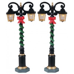 Lampadaires décorés lumineux Lot de 2 Lemax