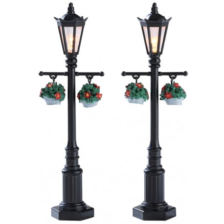 Lampadaires fleuris lumineux Lot de 2 Lemax