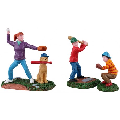 Baseball en famille Lot de 3 Lemax