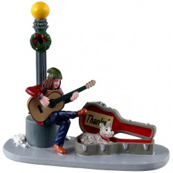 Musicien de rue et son chien Lemax