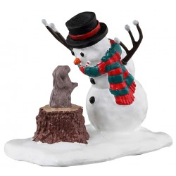 Bonhomme de neige et lapin Lemax