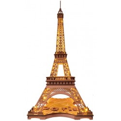 Maquette en bois Tour Eiffel lumineuse 53 cm