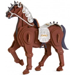 Maquette en bois colorée cheval de bataille