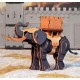 Maquette en bois colorée éléphant de combat