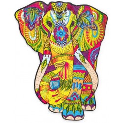 Puzzle en bois coloré éléphant 193 pièces