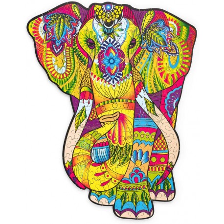 Puzzle en bois coloré éléphant 193 pièces