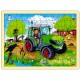 Puzzle cadre enfant en bois Tracteur 96 pièces