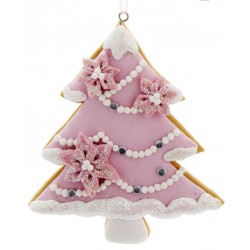 Suspension sapin Noël rose