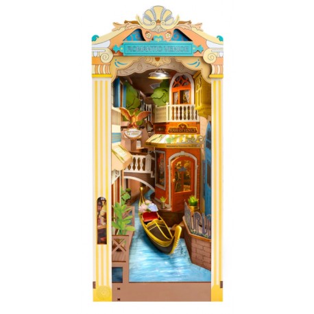 Maquette en bois lumineuse Serre-livres Venise