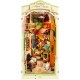 Maquette en bois lumineuse Serre-livres Rue fleurie