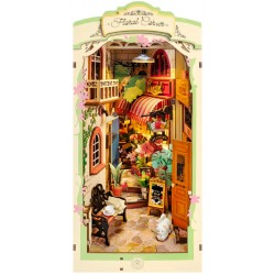 Maquette en bois lumineuse Serre-livres Rue fleurie