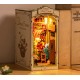 Maquette en bois lumineuse Serre-livres Rue fleurie