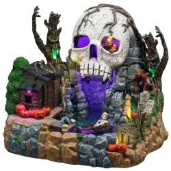 Etang du crâne animé lumineux LEMAX Spooky Town