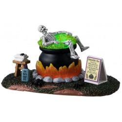 Squelette dans chaudron lumineux LEMAX Spooky Town