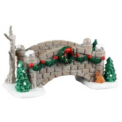 Pont en pierre décoré enneigé LEMAX
