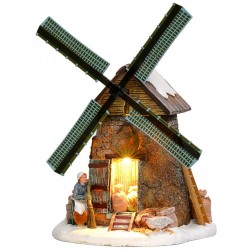 Moulin enneigé animé lumineux LUVILLE